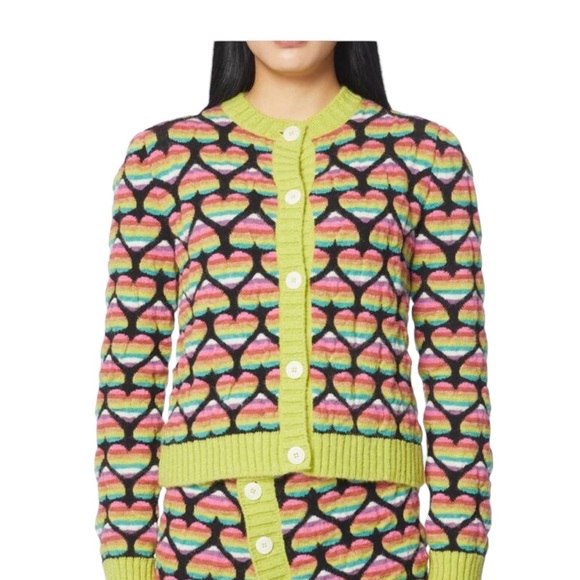 Marco Rambaldi Jacquard Hearts Cardigan - Picture 1 of 12